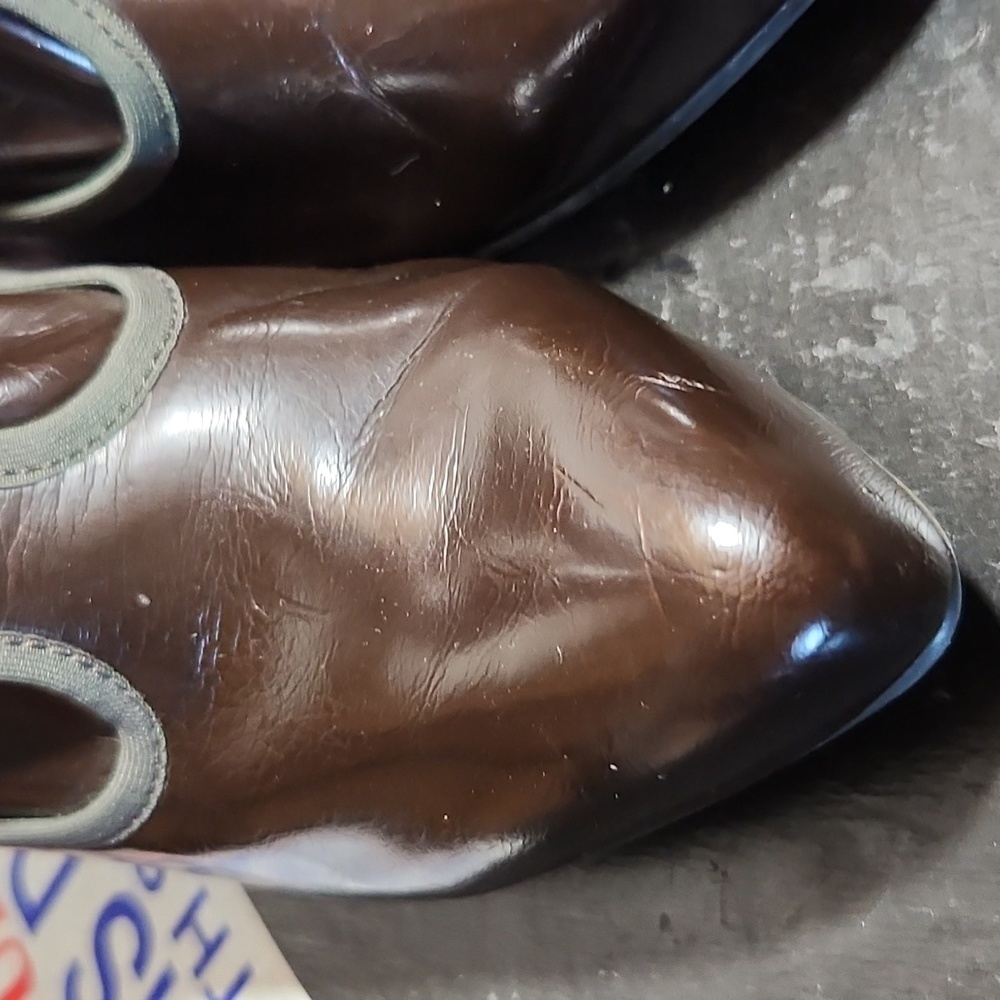 FRANCO SARTO Man Made Thin Patent Pull On Buckle Detail Heelwd Boot 7.5M - Picture 14 of 16